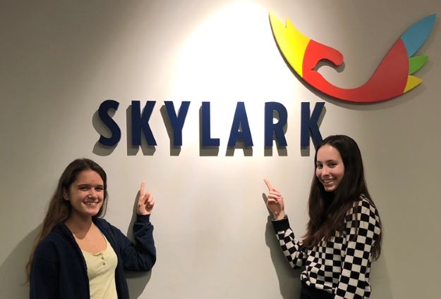 Students Audrey and Mathilda visit Skylark Youth, Children, and Families